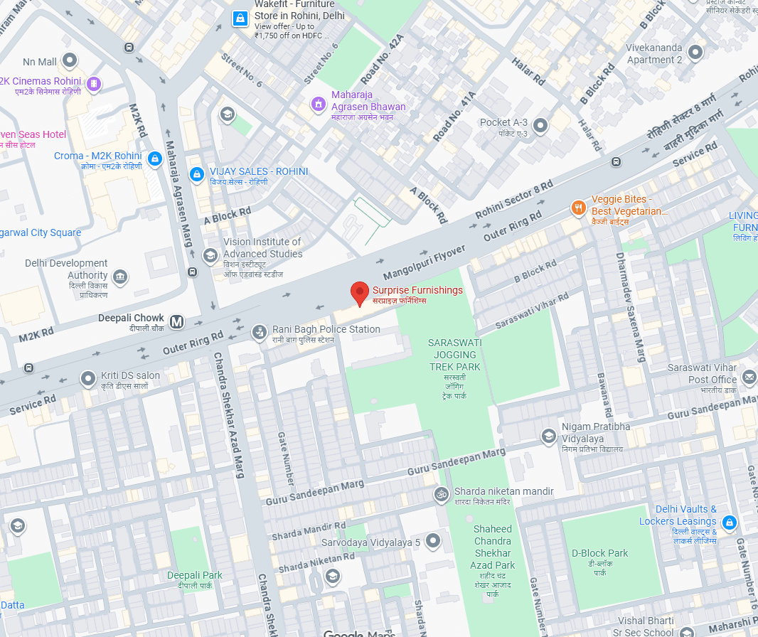 Map showing Surprise Furnishings in Pitampura, Delhi